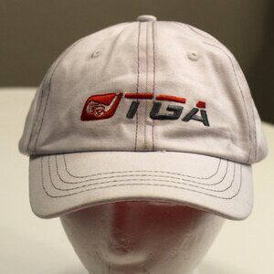 TGA  Premier Golf White with Red Baseball Cap Embordered Front and Back